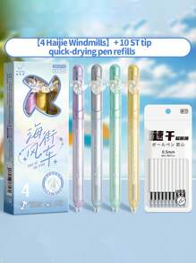 14pcs/8pcs/4pcs Rotating Twist Ballpoint Pens, High-Quality Ins Style Pens For Studying, Quick-Drying Black Ink Pens For Students, Smooth Writing Ballpoint Pens, Black Water-Based Pens, Back To School Supplies Gift