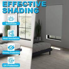 VA-Cerulean Blackout Blinds Klemmfix Without Drilling 100 X 160 Cm – Thermal Protection Blinds, Side-Closing Blinds, Blinds For Windows And Doors, Privacy And Sun Protection (Black/Grey/White) - 白色 - 查看 5