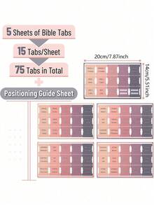 75pcs Bible Tabs, Bible Index Tabs, Christian/Catholic Bible Index Label Stickers, Sticky Notes,For School Supplies,Back To School