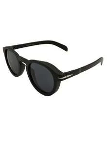 Premium Retro Vintage Oldstyle Round Sunglasses Acetate UV400 Sun Protection Unisex - 黑色 - 查看 9