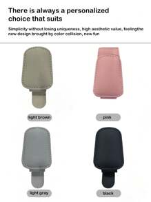 Magnetic Car Glasses Clip, Soft & Durable Leather, Thin & Compact Design Without Blocking Vision, Portable Multifunctional Glasses Clip - A - View 3