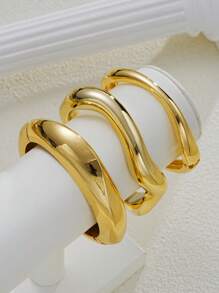 3/1pcs Simple Exaggerated Old Coin Decor Bangle Bracelet Set, For Women & Couples, Friendship, Summer Resort, Date, Daily Casual, Party Accessory