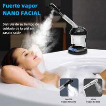 Kingsteam Vaporizador Facial Ozono Nano Iones Spa Limpieza, boquilla retráctil - Negro - Ver 3