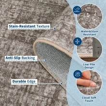 Modern Washable Solid Kitchen Printed Area Rug Easy To Clean Home Aesthetic Decor Carpet Stain Resistant Non Shedding Floorcover Low Pile Soft Entrance Runner Rug Non Slip Bordered Mat Throw Rug For Living Room Dinning Room Bathroom Bedroom Laundry - 棕色 - 查看 5