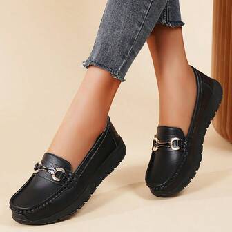 Mocasines casuales versátiles de suela blanda y antideslizante para mujer, tallas grandes, multicolor