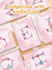 Pink Marble Letters Kindel Case ,26 Alphabet Designs Shockproof Protective,Compatible With Kindle Paperwhite 12th Gen 2024,Kindle (11th Generation) 2022 Release,With Auto Wake/Sleep,Four Corners Anti-Fall,Nature-Inspired Kindel Cover - Multicolor - View 7