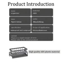 1 pièce Porte-ustensiles de cuisine en plastique, panier polyvalent pour l'égouttoir d'évier, support pour éponge, savon et torchon de cuisine