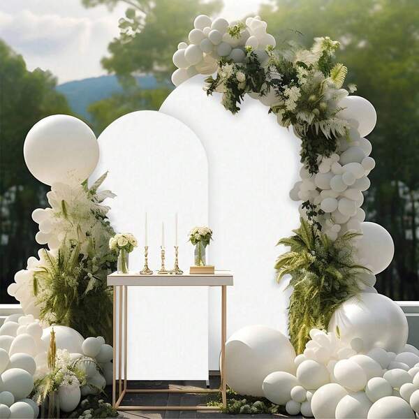 Arco de fondo para fiesta de 5 pies, 6 pies, 6.6 pies, 7.2 pies de color rosa, fondo de tela de spandex elástica de 2 caras adecuado para decoración de arco de fiesta de cumpleaños y boda (solo fondo de tela, sin incluir el marco del arco)