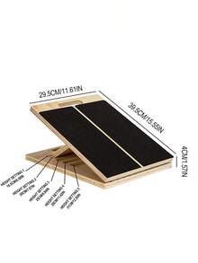 LIPETY Portable Wooden Sloping Board,3rd Gen Adjustable Slant Board For Calf Stretching & Squat Wedge – Recovery & Strength Training - Black - View 11