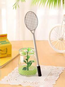 Creative Stationery, Cute Tennis Racket Shaped, Badminton Racket Ballpoint Pen, Refillable Ballpoint Pen