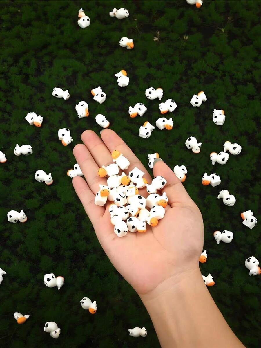 1/5/10/30/50/100 件可爱迷你奶牛雕像，微型树脂奶牛迷你奶牛摆件，树脂动物景观房屋 DIY 工艺品，微型动物雕像仙女花园微型苔藓景观 - 白色 - 查看 1