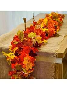 1 件/2 件枫叶花环 秋季花环 枫叶 78.74 英尺人造秋叶花环 人造秋叶悬挂藤蔓 适合室内室外家庭婚礼万圣节感恩节墙壁装饰