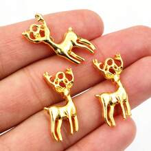 10pcs Christmas Deer Charms Pendant 27x18mm Alloy Metal DIY Jewelry Making Accessories Findings For Necklace Keychains - Deer - View 5