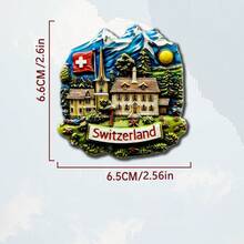 1 pieza Imán de nevera con Hito de Suiza, Chocolate suizo 3D de resina, Tren alpino y Chalé de montaña, Recuerdo de Berna, Decoración de hogar y oficina, Regalo