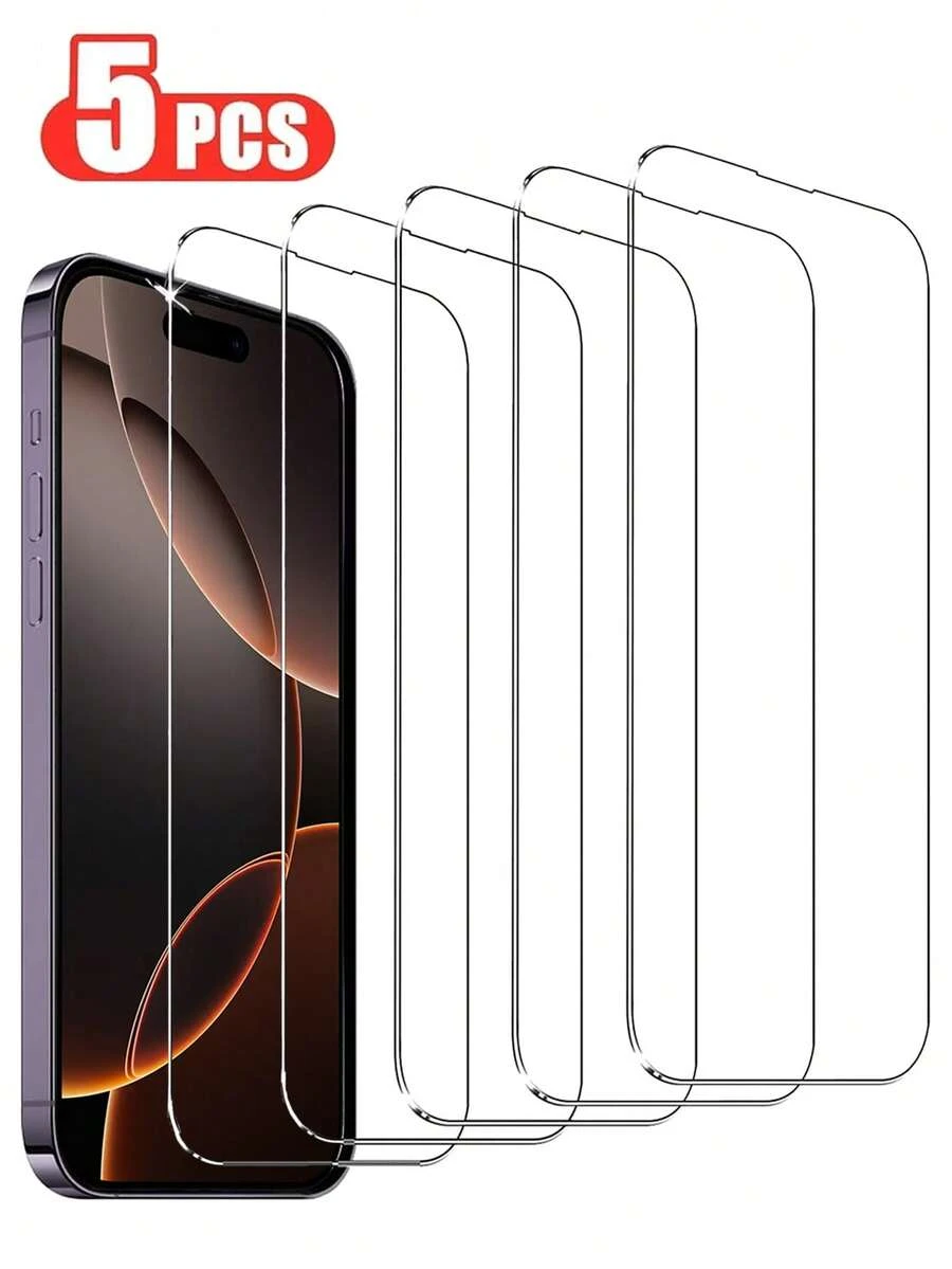 5片装钢化玻璃屏幕保护膜，兼容 17/17 Pro/17 Pro Max/17 Air/16/16 Plus/16 Pro/16 Pro Max/15/14/13/12/11 Pro Max/X/XS/XR/Mini/7/8/14 Plus，也兼容 14/15 Pro Max。这款玻璃材质的手机屏幕保护膜是馈赠亲友的理想之选，也是手机屏幕保护膜和手机配件的完美之选。