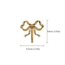 Gancho para ropa Retro nórdico, gancho para abrigo, dormitorio, porche, decoración de baño, gancho de pared con forma de lazo de latón macizo de lujo - S - Ver 4
