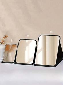 1 pieza Espejo de maquillaje minimalista para baño, espejo de tocador portátil para escritorio de oficina, hogar, espejo cosmético ajustable de mano, espejo de tocador para estudiantes, decoración del hogar, accesorio de baño