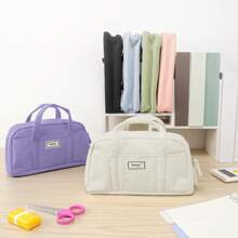 Sooez Large Pencil Case Pouch, Extra Big Pencil Bag Wh 5 Compartments, Pen Bag Wide Opening, Soft Corduroy Pencil Pouch Organizer Wh Zipper, Cute Aesthetic School Supplies For Teen Girls-Beige - Beige