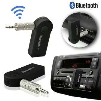 Receptor Bluetooth para Coche 3.5mm Adaptador Auxiliar Bluetooth Receptor de música Bluetooth portátil, Mini Adaptador Auxiliar inalámbrico de 3.5 mm para estéreo de Coche