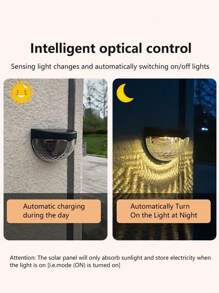 太阳能栅栏灯、甲板灯 - 太阳能户外防水栅栏灯，适用于栅栏、甲板、楼梯柱、墙壁、台阶、阴影壁灯、水滴壁灯