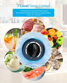 TABU 3.5 Cu Ft Compact Chest Freezer W/ -4°F Rapid Freezing, Removable Storage Basket, 7 Level Smart Temperature Control For Apartment/Garage Ready(Black) - Xem 8