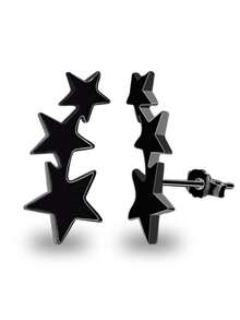 suteyi 星形裝飾耳釘 - 銀色 - 查看 3