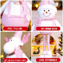 Weihnachts-Elastik-Schneemann, Feiertags-Dekoration, rosa dehnbarer Schneemann für Senioren, stehende Puppe, Feiertags-Geschenkdekoration - Verschiedenfarbig - Übersicht 8