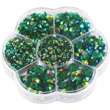 5000pcs/Box, 2mm 3mm 4mm 5mm 6mm, 5 Sizes, Silver Base Crystal Beads Stones,Flower Shape Box Packed, Round Flatback Rhinestones Multi Colors Crystal Gems Non HotFix DMC Jewelry Beads Glass Stones Diamond 3D Pattern Design Accessories Glitter Manicure Decal Decorations For Clothes,Bag,Shoes,Cups,Phone Covers,Handicrafts,Diy Trim.