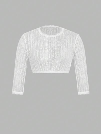 ii 法式优雅圆领简约透明休闲女式衬衫，万圣节