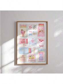 1 幅 Coastal Matchbox 粉彩墙面艺术画复古火柴盒帆布印刷画复古粉色火柴海报美学装饰适用于卧室、客厅、宿舍公寓墙壁装饰，无框