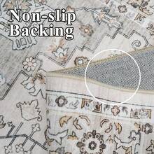 9x12 Area Rugs Living Room - Large Boho Stain-Resistant Rugs With Non-Slip Backing, Vintage Design Bedroom, Beige/Brown, Home Decor Floor - Ivory - View 6