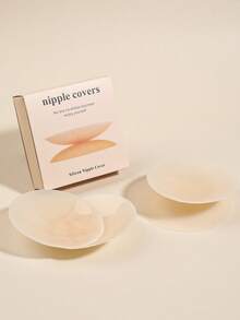 2pcs/4pcs Women's Solid Milk Patch, Soft And Skin-Resistant, Waterproof And Sweatproof, Portable Gift Box, Suitable For Women's Underwear Accessories For Sundress Dresses And Wedding Dresses