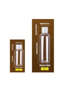 2 Pieces Of 15/20/30/50/80/100/120/150/200/250ml Transparent Plastic Flip Cover Empty Bottles, Liquid Bottles, Cosmetic Sorting Bottles, Travel Bottles Home Bathroom Decor Fall Decor Back To School - Clear - View 23