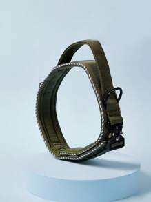 PETSIN 1pc Premium Tactical Dog Collar With Handle And Heavy-Duty Quick-Release Metal Buckle, Durable Thick, Adjustable, Reflective Trim, Suitable For Medium To Large Dog Training