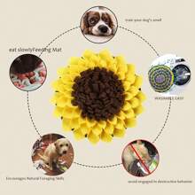1pc Pet Sunflower Snuffle Mat, Dog Training Toy For Scent Work, Food Puzzle, Stress Relief And Interactive Play, Suitable For Pets, Cats, Dogs