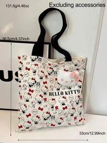 Sanrio 1 pieza Bolso de lona de Sanrio, bolso de hombro versátil, de alta calidad, gran capacidad, adecuado para la escuela, el trabajo y el uso diario, sin accesorios