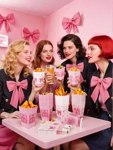 6 hộp đựng bỏng ngô chủ đề anh đào, kích thước 11,5x7x5,5cm, phong cách ngọt ngào và tươi mát/hộp đựng kẹo/hộp đựng đồ/hộp đựng bỏng ngô, thích hợp cho sinh nhật/tiệc tùng/lễ hội/mùa tựu trường/đám cưới. - Anh đào A - Xem 7