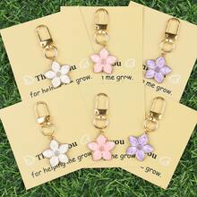 1 件/3 件/6 件樱花钥匙扣，附有“感谢您帮助我成长”卡片 - 精致花卉吊饰，清新花卉设计，是送给家人、朋友、教师节、生日、圣诞节、包包吊饰和背包装饰汽车配件的完美礼物，可爱哥特 Y2k - 彩色 - 查看 14