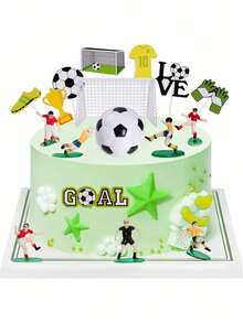 18 piezas o 8 piezas Decoraciones para pastel de fútbol, Decoraciones para cupcakes de fútbol, Personajes de jugadores de fútbol para fiesta de cumpleaños de fútbol, fiesta deportiva, fiesta con tema de fútbol/soccer para hombres (Problemas de artesanía, el teñido de personajes es normal, no compre si le molesta)