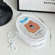 Cute Cartoon Storage Bag Data Cable Headphone Protection Bag Portable Transparent Storage Bag For Traveling And Going Out