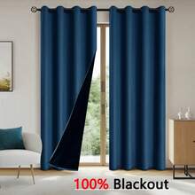 2pcs Modern Blackout Curtains - UV Protection, Heat-Resistant, Light-Blocking Drapes For Living Room & Bedroom, Window Curtains - 粉色 - 查看 12