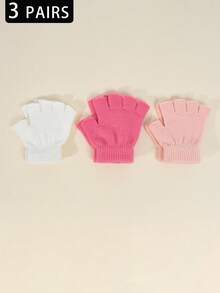 3双儿童弹力针织露指手套（4-10岁）| 书写辅助+户外徒步| 高弹力针织保暖，秋冬防寒手套 - 3雙 - 查看 13