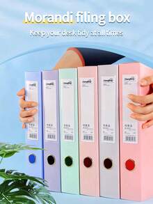 1pc A4 File Box, Foldable High Capacity Document Storage Organizer, Plastic Binder With Closure, File Folder Holder, Thick Plastic Accounting Folding Storage Box, Suitable For Office Personnel, Students, Accountants, Archivists, For Office, Study, Finance, And Archive Scenarios,For School Supplies,Back To School - A4 Back Width 5.5CM - View 11