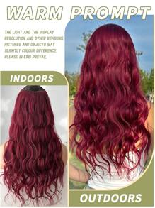 V-förmige Clip-In Haarverlängerungen in Weinrot, 24-26 Zoll lang, natürliche Welle, wellig, synthetisches Haarteil für den täglichen Gebrauch von Frauen