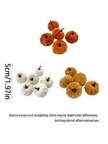 8 peças de abóboras artificiais de veludo para decoração de Halloween - mistura elegante de laranja, marrom e champanhe | Perfeito para o outono, Ação de Graças e temporada de colheita. Decoração de abóbora, decorações de abóbora, melhores presentes para aniversário, formatura, decoração para festa de Halloween, decorações de Natal, cores aleatórias.