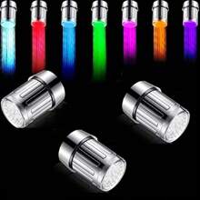 1pc LED Faucet Light, 7-Color Changing & Temp Sensing Automatic RGB Glow Faucet Tap For Kitchen & Bathroom