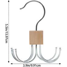 带 1-14 个挂钩的腰带/领带壁挂架，带 14 个挂钩的木质腰带架，壁挂式衣架 - 领带架 - 收纳架 - 腰带架，性别揭秘派对，生日、婚礼、派对的完美之选，送给同事、朋友和家人的完美礼物，返校季