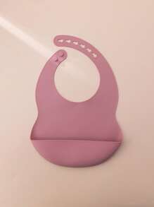 PopLittleOne 1 pieza Babero de silicona para bebé de unicolor, vajilla para bebé, babero ajustable para bebé, artículos de alimentación y entrenamiento para bebé, babero impermeable para bebé