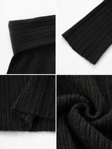 Suéter de punto con mangas acampanadas y hombros descubiertos para mujer