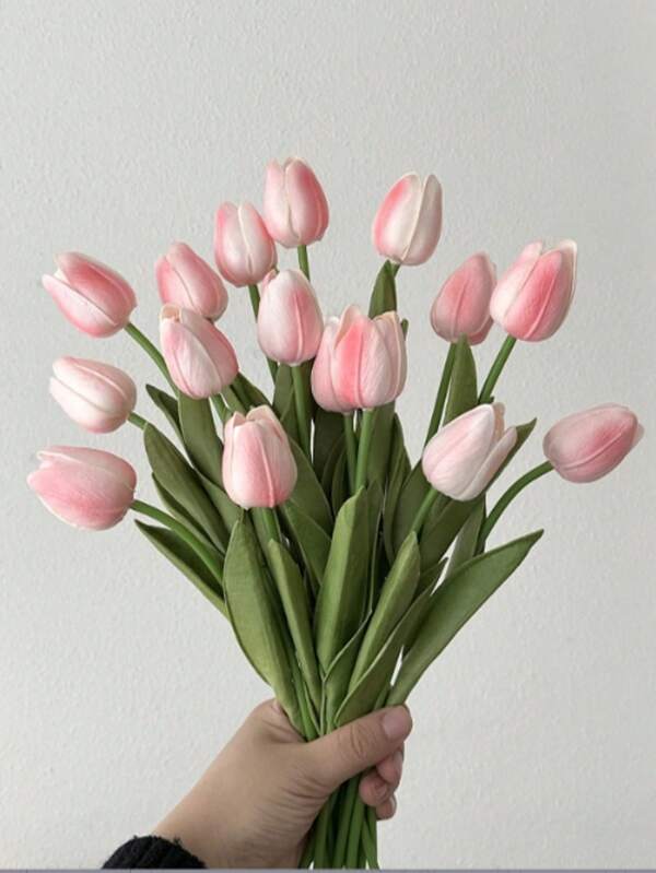 3 piezas de flores de tulipán artificiales para decoración, accesorios de decoración del hogar, flores falsas para sala de estar y dormitorio